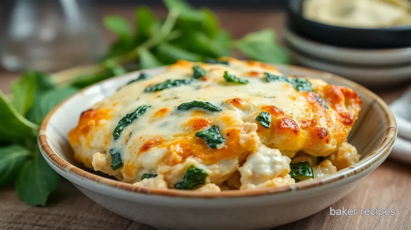 Easy Chicken Bake with Spinach & Cheese