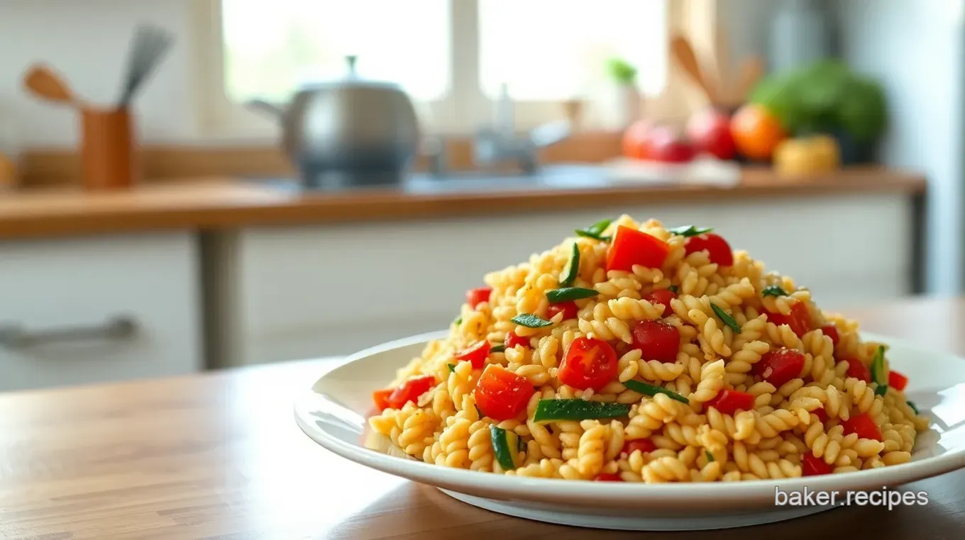 Orzo Dump and Bake Vegetarian Recipe