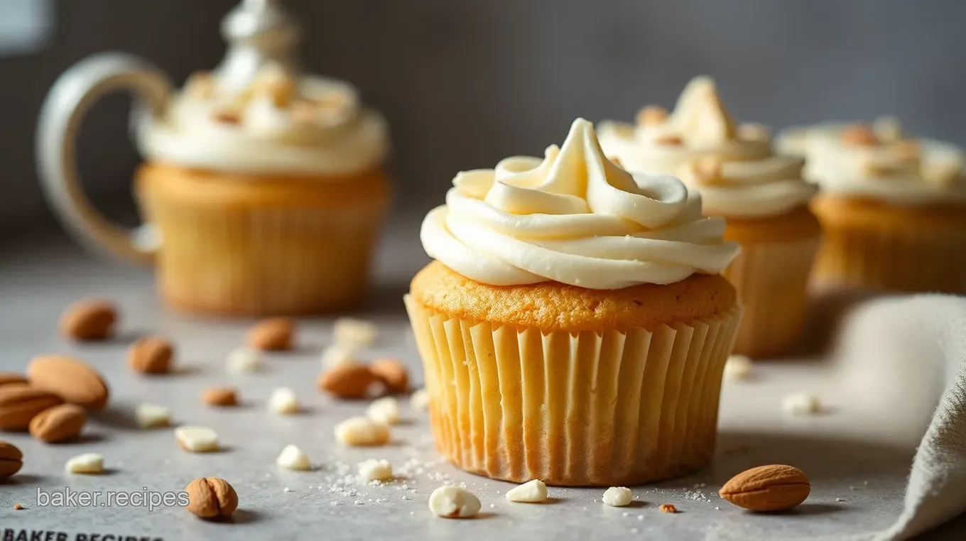 Bake Vanilla Almond Cupcakes with White Chocolate