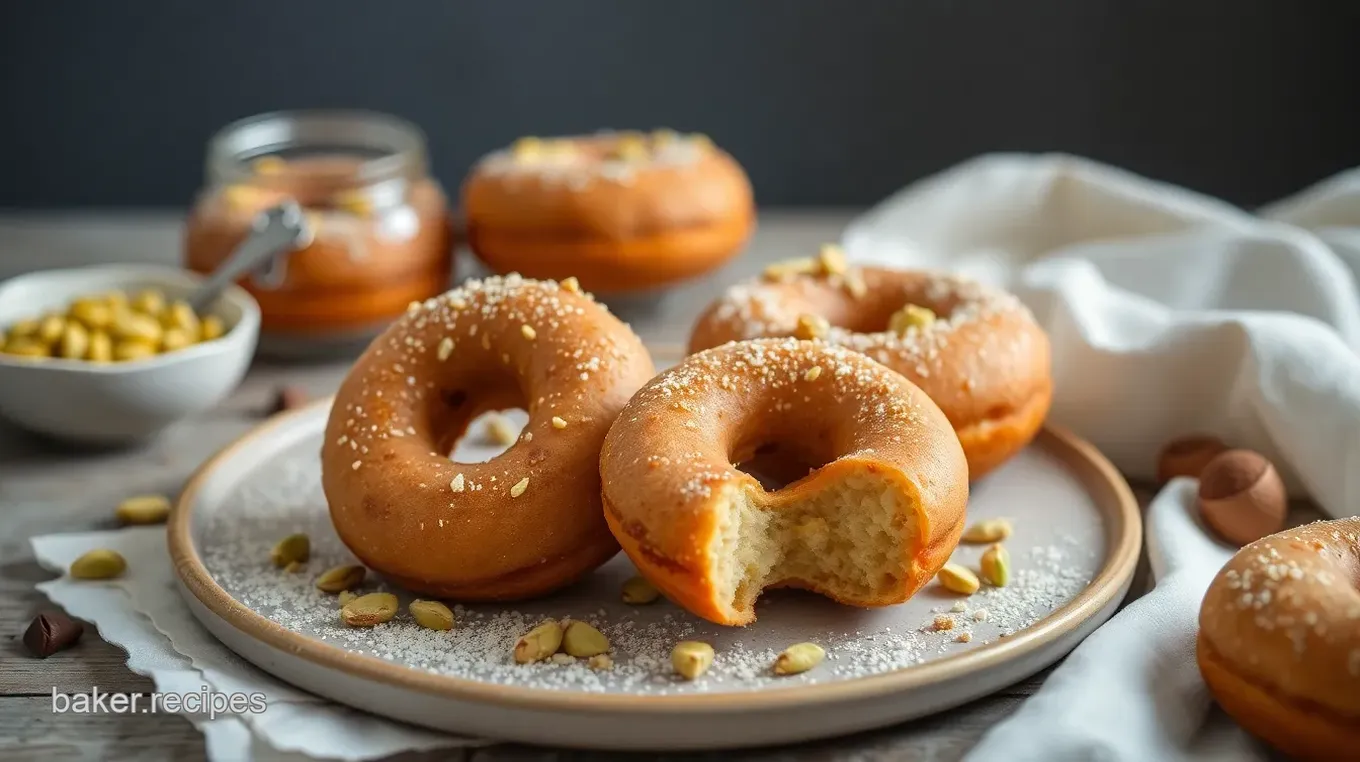 Baked Brown Butter Pistachio Doughnuts