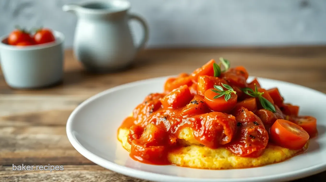 Baked Polenta with Burst Tomatoes