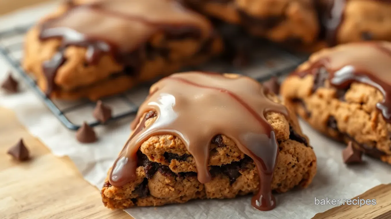 Baking Chocolate Scones with Decadent Glaze