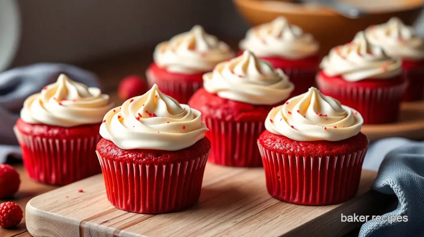 Red Velvet Cupcakes with Creamy Frosting