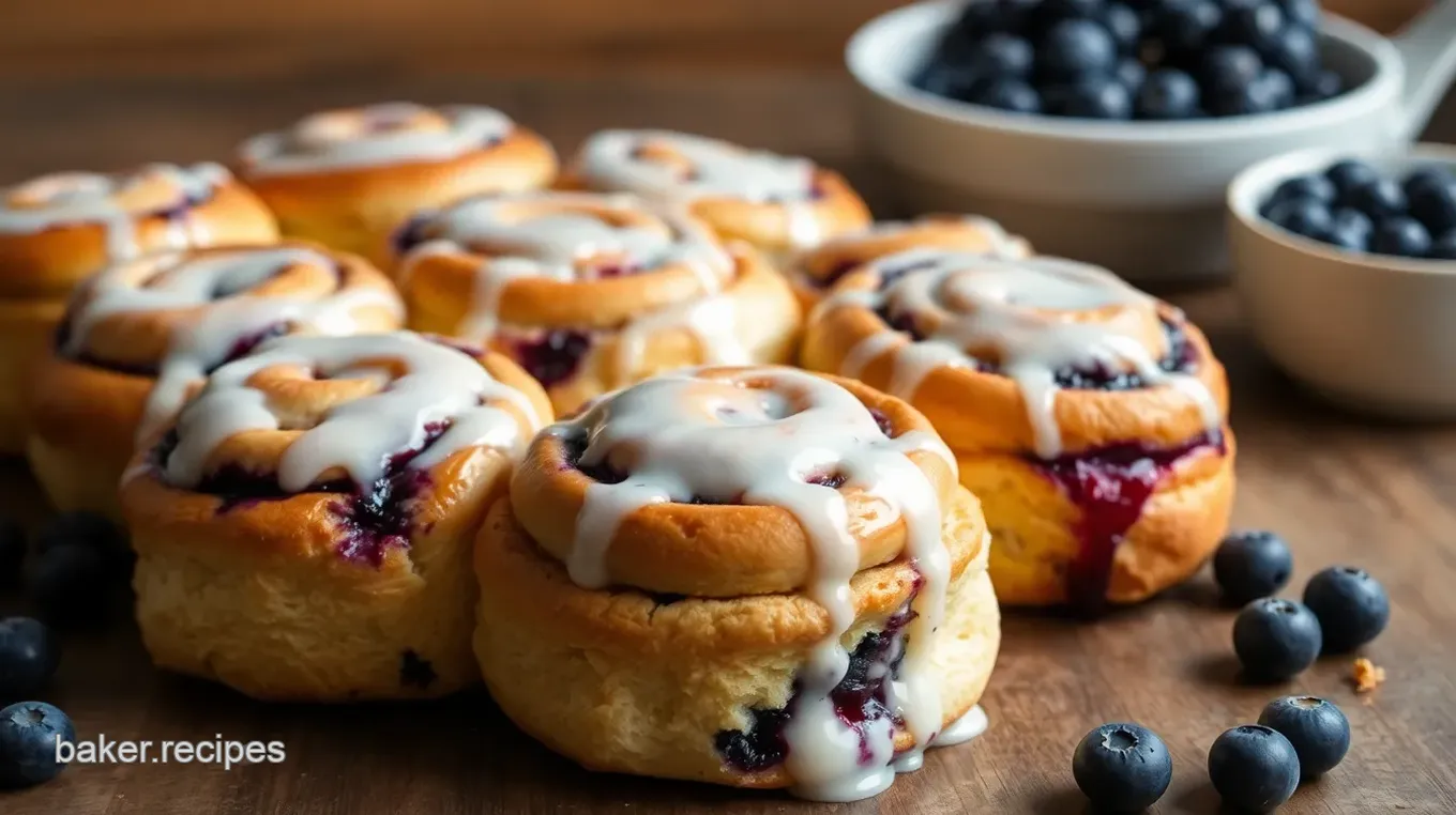 Blueberry Sweet Rolls with Lemon Glaze