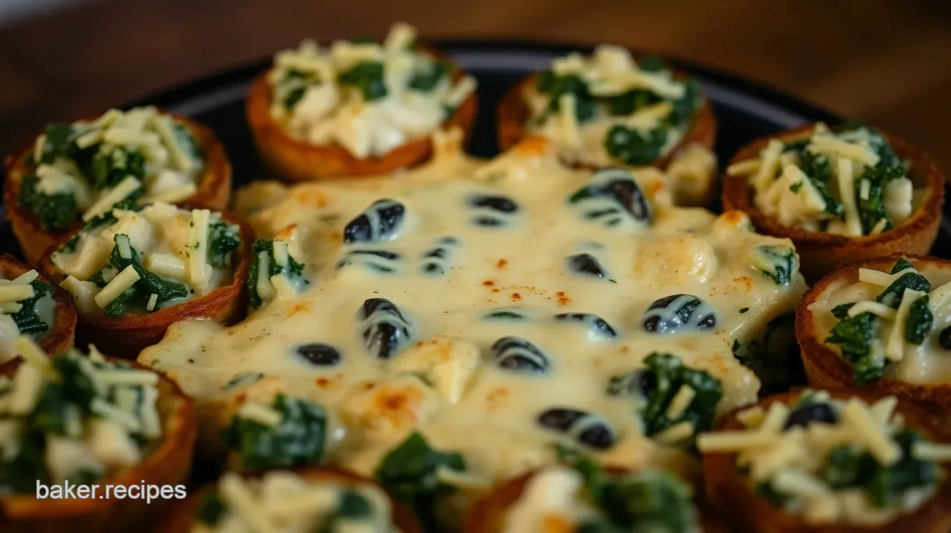 Deliciously Easy Holiday Appetizers: Cheesy Spinach and Artichoke Dip Bites Cheesy Spinach and Artichoke Dip Bites