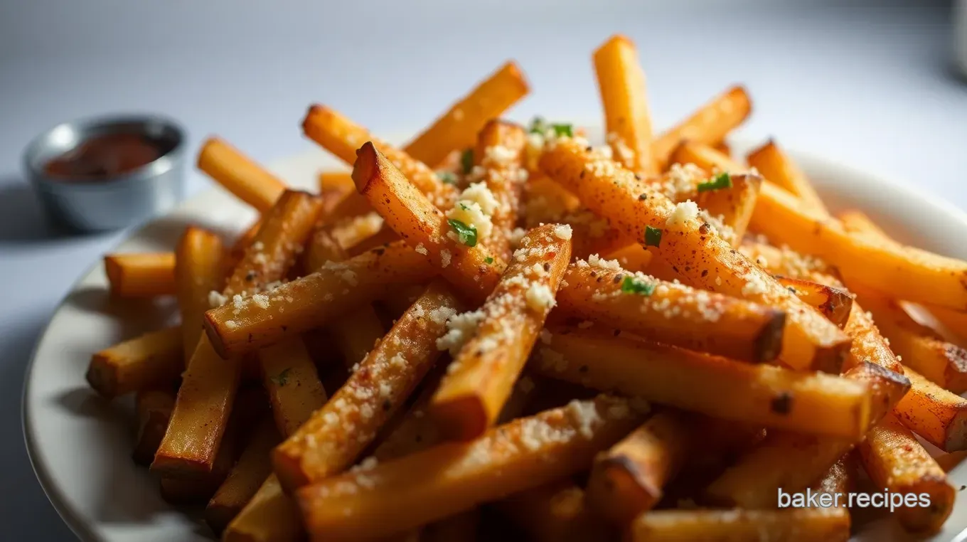 Easy & Delicious Baked Oven Fries: Perfect Garlic Butter Parmesan Recipe Crispy Baked Oven Fries with a Touch of Magic