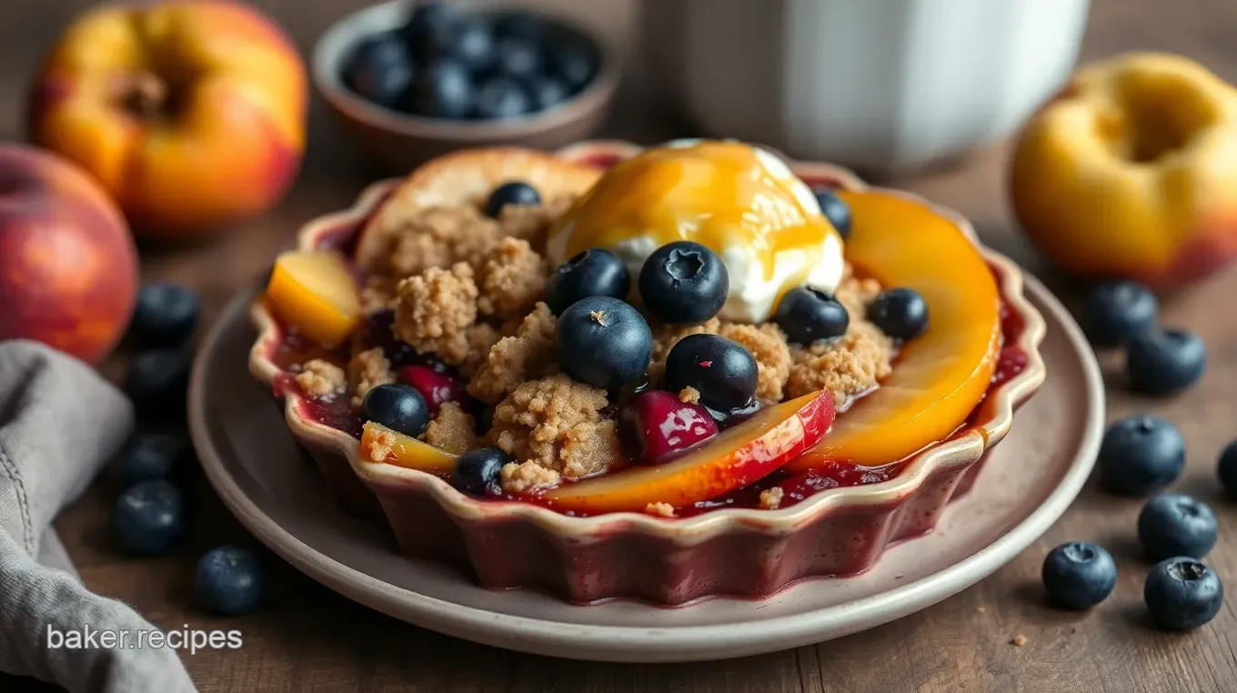 Delicious Brown Butter Blueberry Peach Crisp