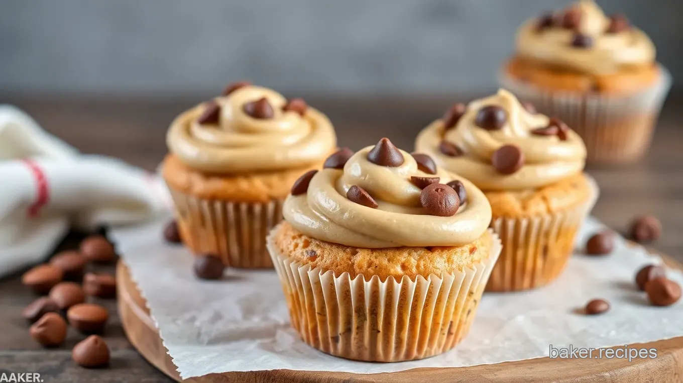 Delicious Cookie Dough Cupcakes