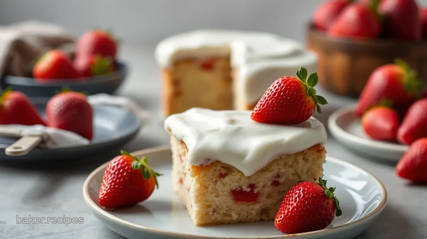 Delicious Homemade Strawberry Cake