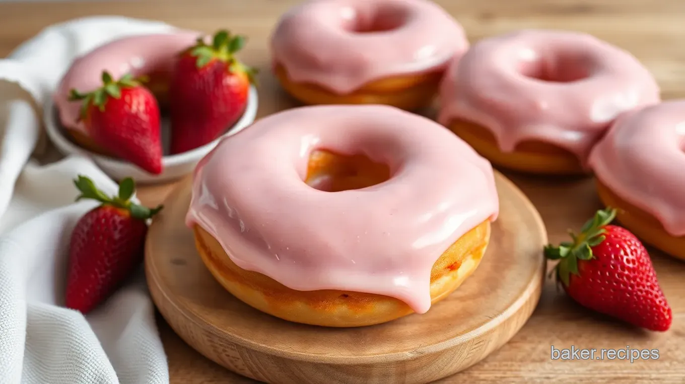 Delicious Strawberry Frosted Donuts