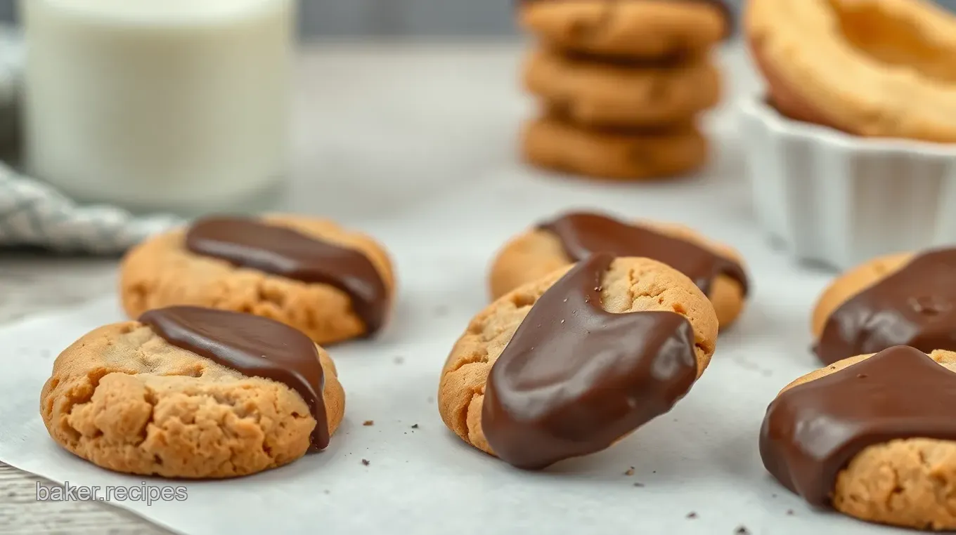 Dipped Crisp Peanut Butter Cookies