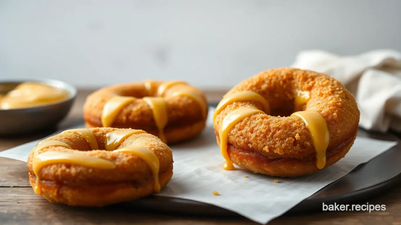 Fried Cheddar Croissant Donuts with Honey Mustard