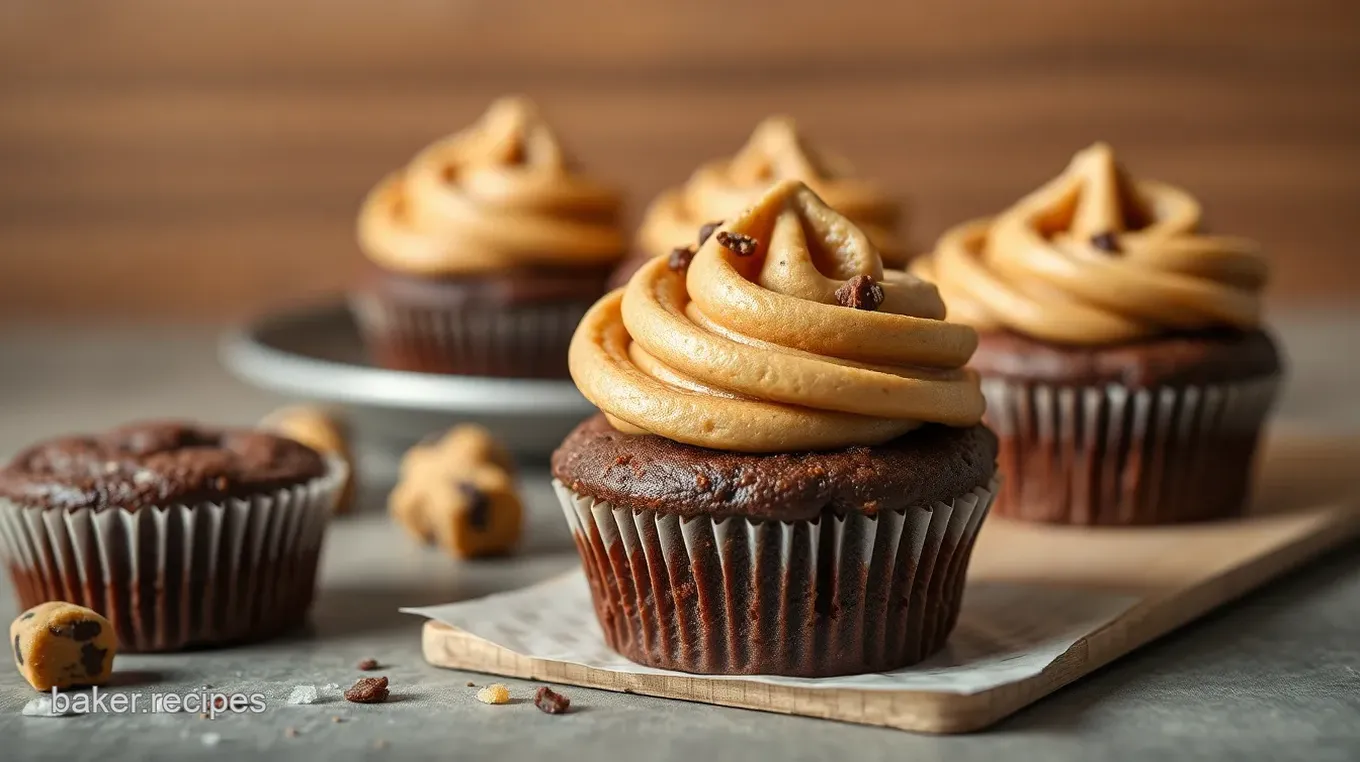 Fudgy Brownie Cupcakes with Cookie Dough Frosting