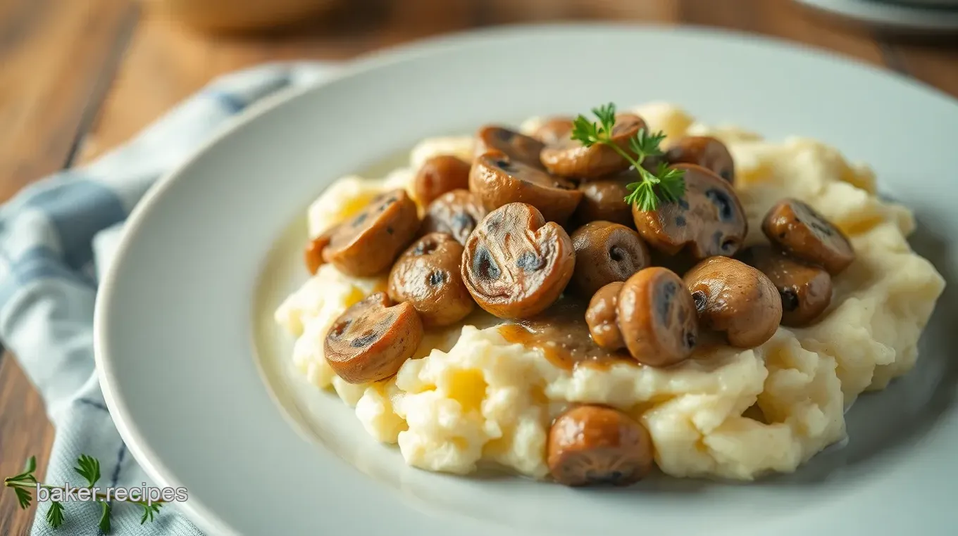 Hearty Mushroom and Creamy Mash Delight