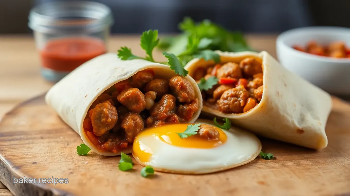 Spicy Sausage Breakfast Burritos