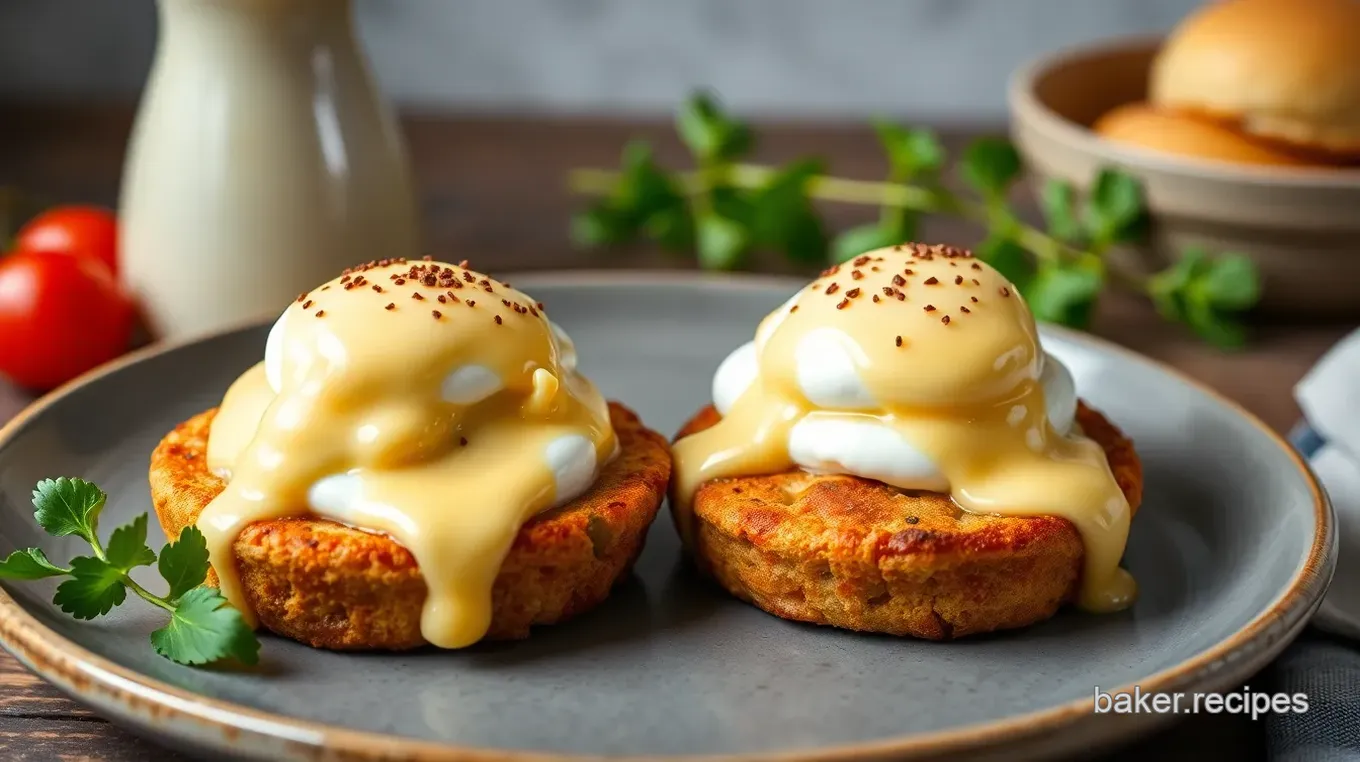 Poached Eggs Benedict with Creamy Hollandaise