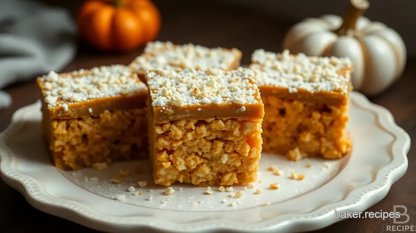 Pumpkin Pie Rice Krispie Treats Delight