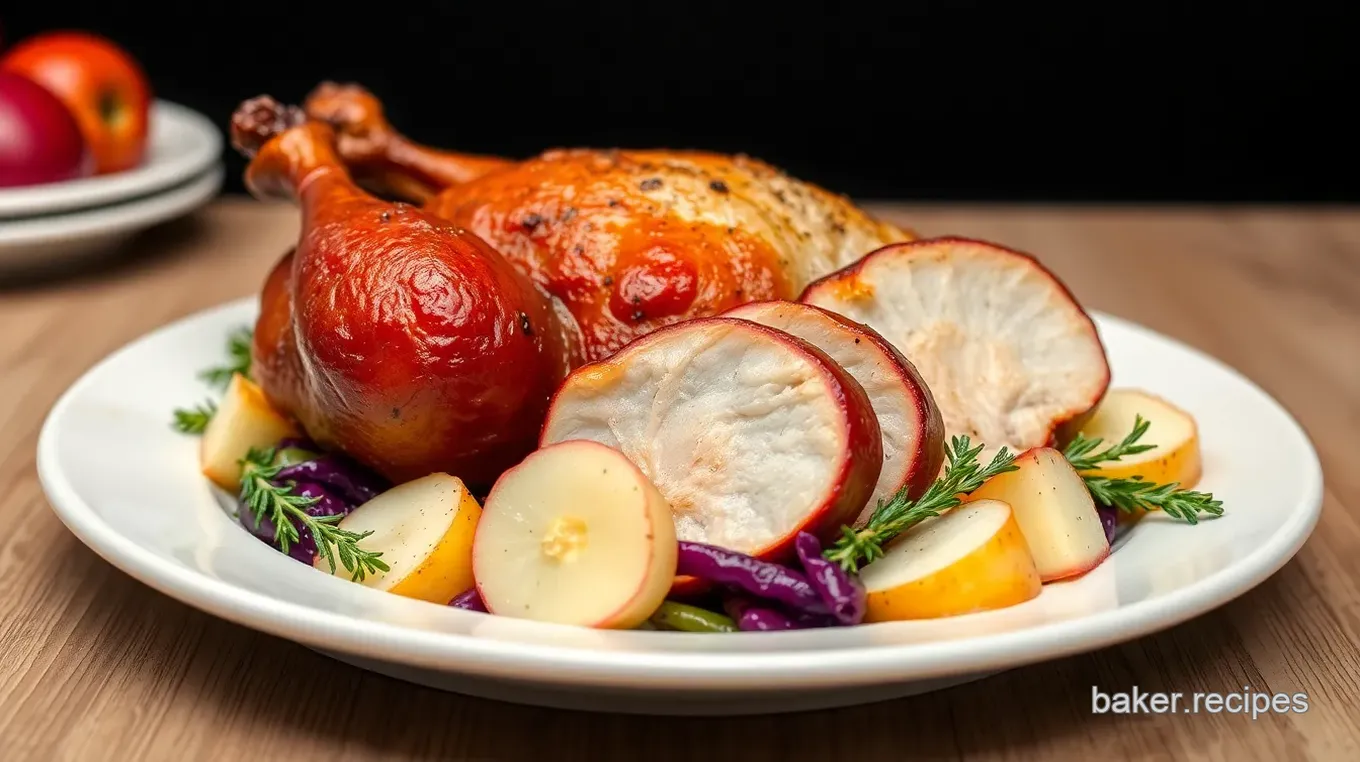 German-Style Roast Goose with Red Cabbage and Dumplings