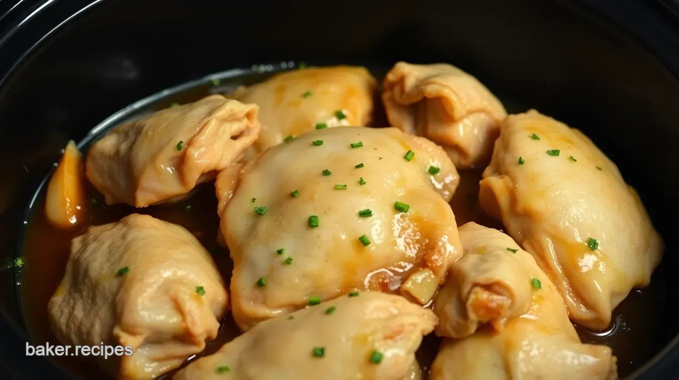 Easy Savory Honey Garlic Chicken Thighs: My Favourite Crock Pot Recipe Savory Honey Garlic Chicken Thighs in a Slow Cooker
