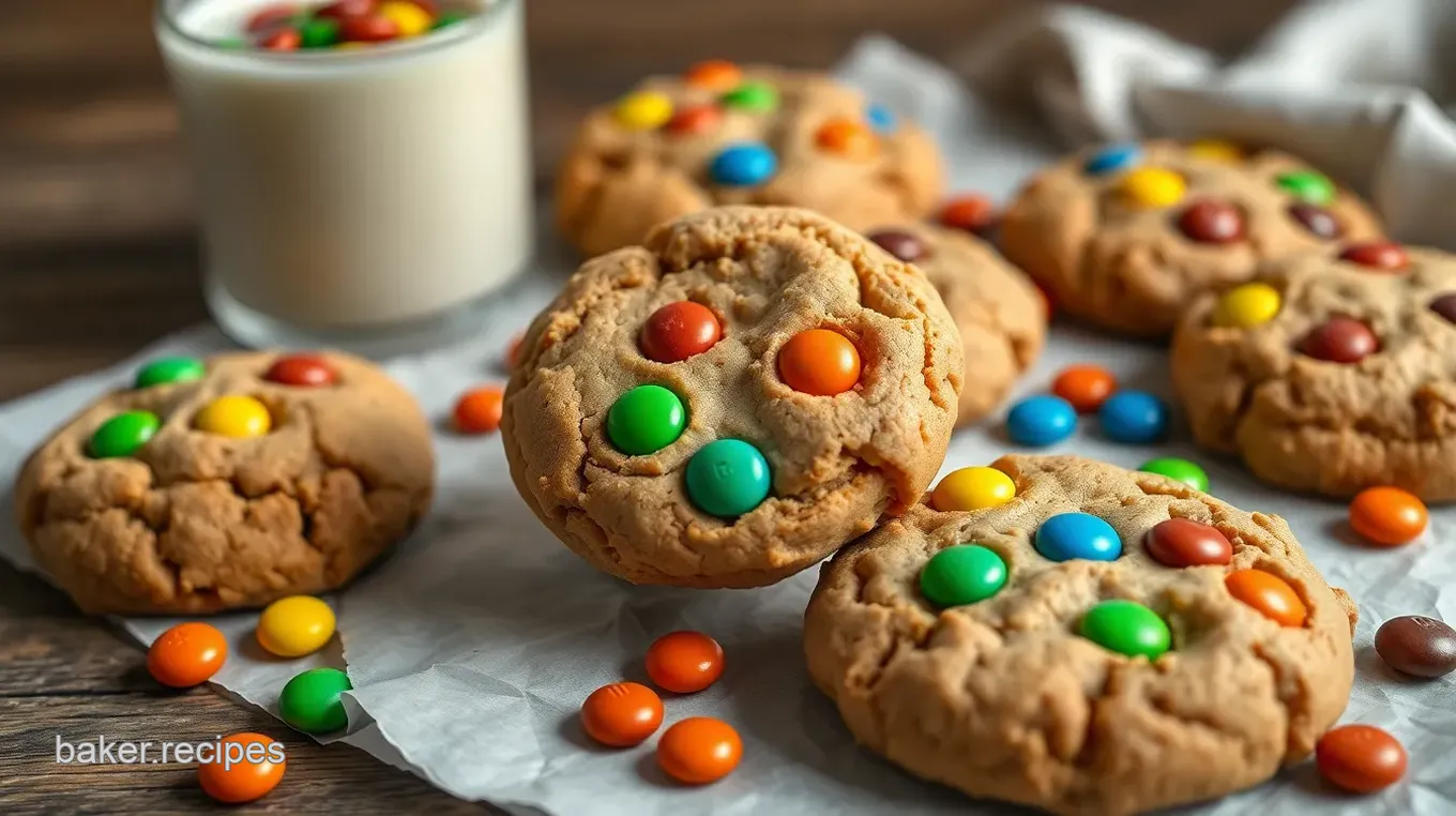 Soft & Chewy Peanut Butter M&M Cookies