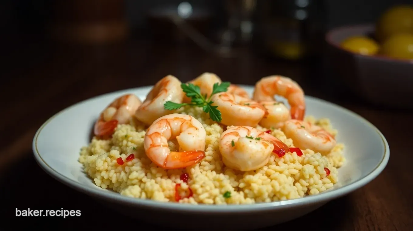 Easy 30 Minute Dinner Ideas: Spicy Garlic Shrimp with Lemon Couscous Spicy Garlic Shrimp with Lemon Couscous