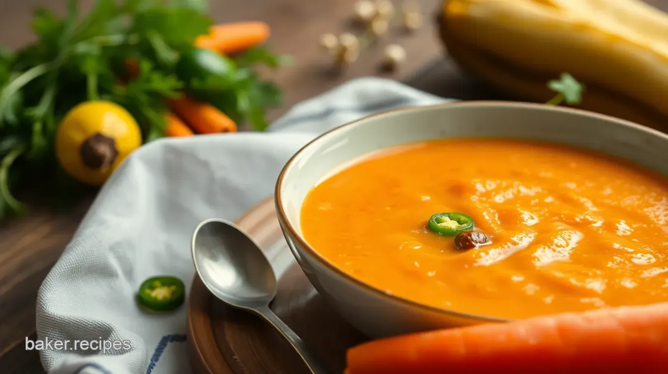 Spicy Vegan Carrot and Jalapeño Soup