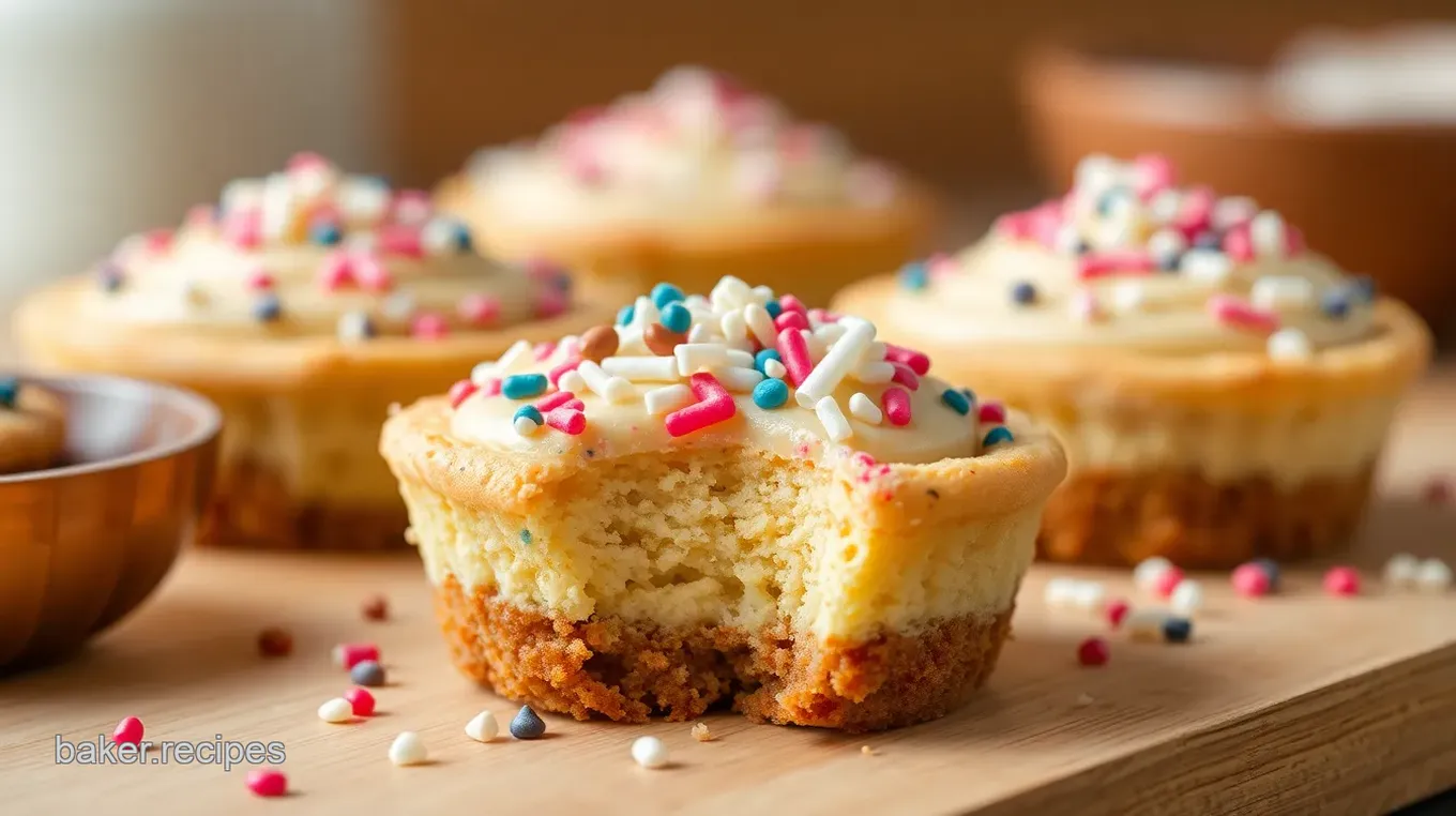 Sprinkle Cheesecake Cookie Cups Delight