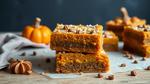 Baking Pumpkin Bars with Gingersnap Crust