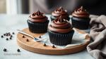 Bake Dark Chocolate Cupcakes with Ganache