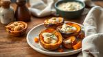 Roasted Butternut Squash with Parmesan Puffs