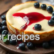 Bake Blueberry Cheesecake with Sweet Sauce