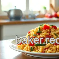Bake Orzo with Veggies in One Dish