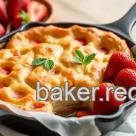 Bake Strawberry Dumpling Skillet Cake