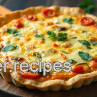 Bake Tortilla Quiche with Veggies & Cheese