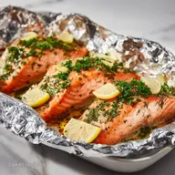 Baked Salmon in Foil Recipe for 4 Servings