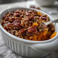 Bourbon sweet potato casserole: Pecan Streusel Magic