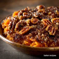 Sweet Potato Casserole with Brown Butter Pecan Streusel