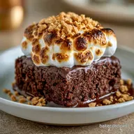 Smores Poke Cake with Chocolate Pudding