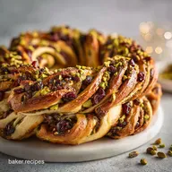 Cranberry Pistachio Babka Bread Wreath Recipe: Make-Ahead Artisan Bake