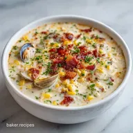 Clam Corn Chowder with Bacon: Creamy