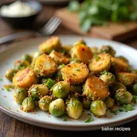 The Best Crispy Cheesy Brussels Sprouts Bake Recipe