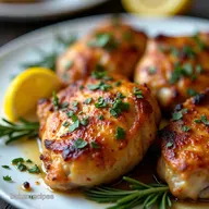 Easy Crispy Skin Rosemary Lemon Chicken Thighs Recipe