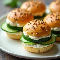 Royal Baby Shower Finger Foods Cucumber Cream Cheese Sandwiches