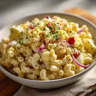 egg macaroni salad Classic creamy picnic side with mustard