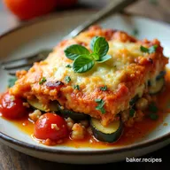 Easy Tomato Eggplant Zucchini Bake with Crisp Parmesan
