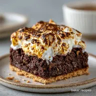 Smores Brownies with Graham Crust