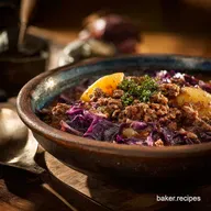 The Woodsmans Supper Hearty Minced Venison and Red Cabbage Stew