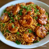 Honey Garlic Shrimp Chow Mein in 25 Min