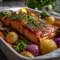 Maple Glazed Sheet Pan Salmon with Lacquered Finish