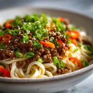 Mongolian Ground Beef Noodles in 20 Minutes